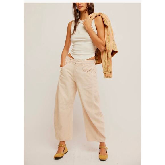 Free People Good Luck Corduroy Barrel Jeans - Size 28 - Picture 1 of 6